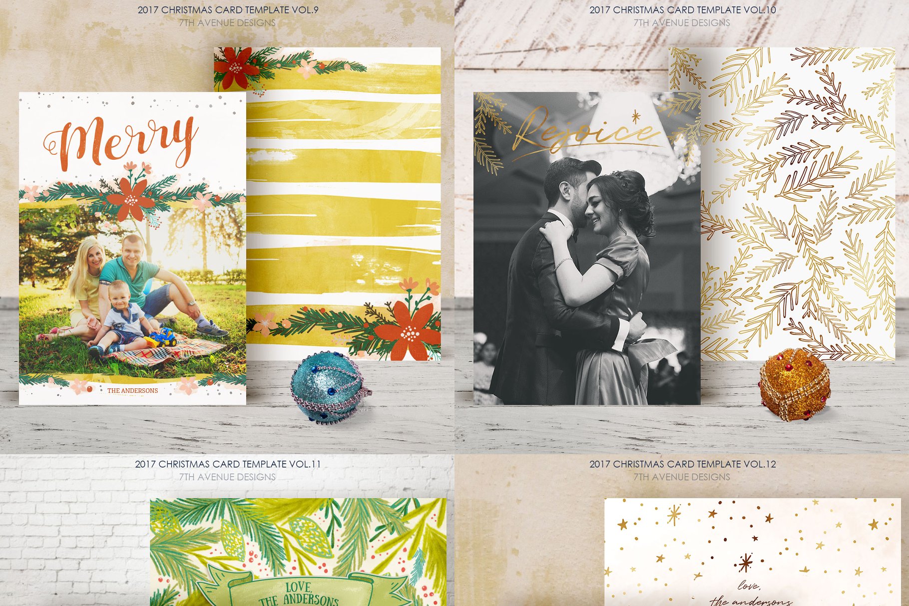 圣诞贺卡模板超级合集第二波 Christmas Cards Template v2插图(3)