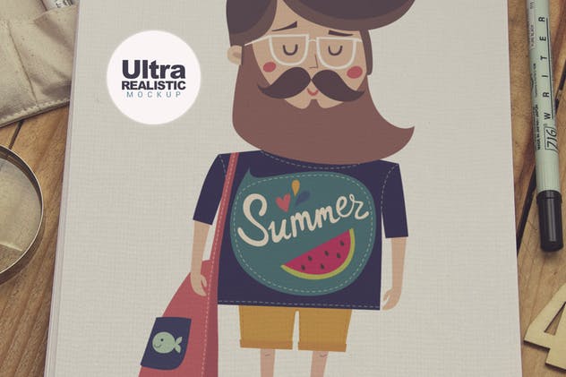 竖版绘画本手绘插画作品展示样机素材库精选 Sketchbook Vertical插图(2)