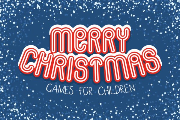 儿童风格圣诞主题矢量手绘设计素材 Christmas Games for Children