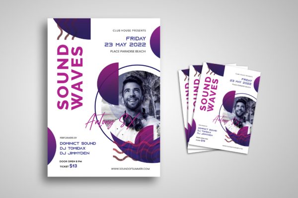 DJ音乐派对活动宣传海报传单模板 DJ Party Flyer