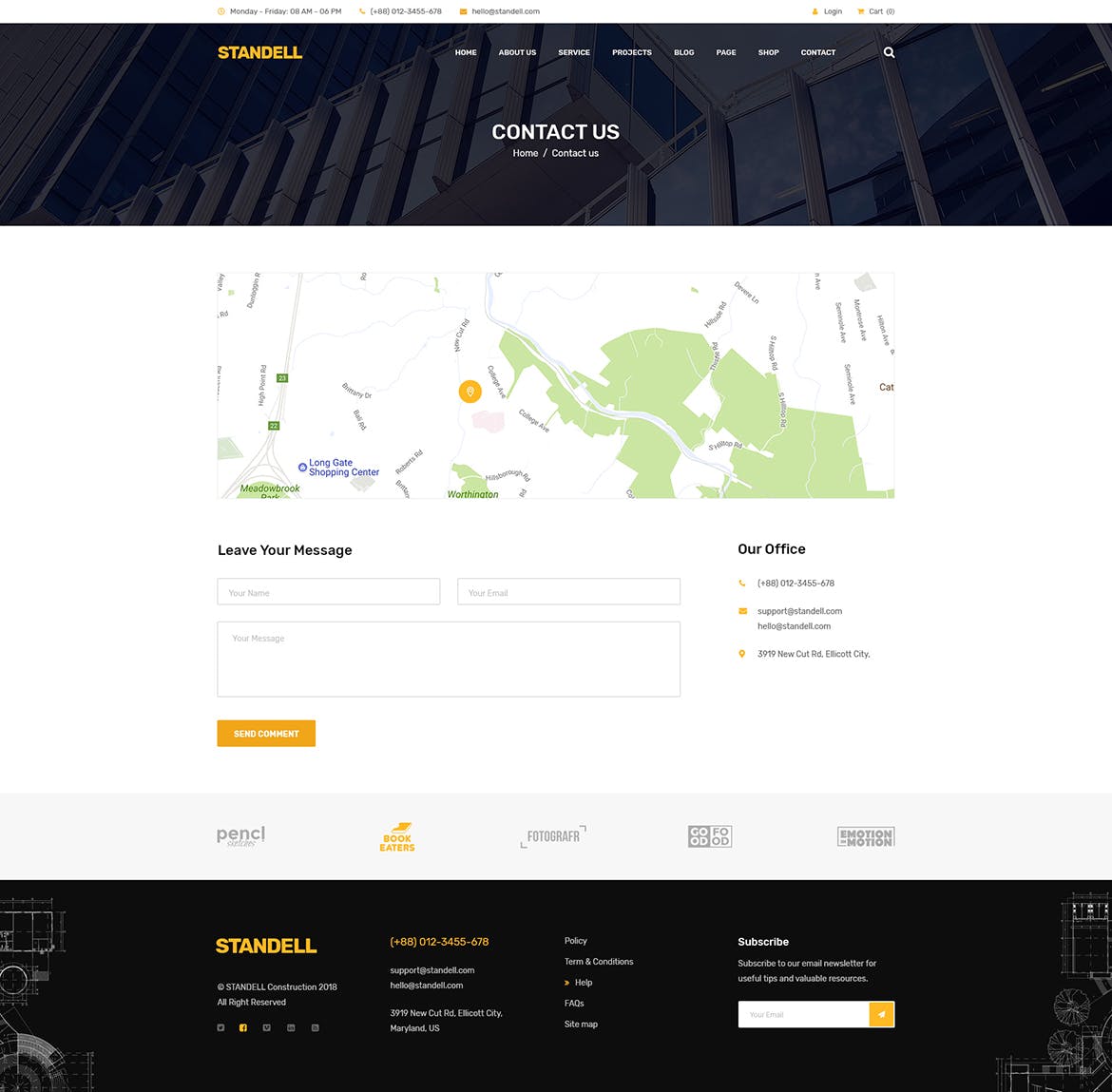 建筑基建工程公司网站设计PSD模板 Standell | Multipurpose Construction PSD Template插图(8)