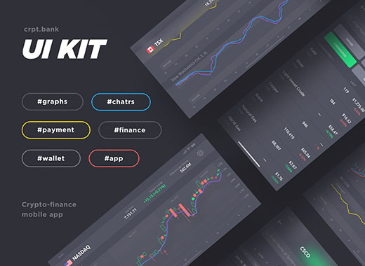 一套银行金融类APP模板下载Crypto Bank iOS UI Kit[sketch]