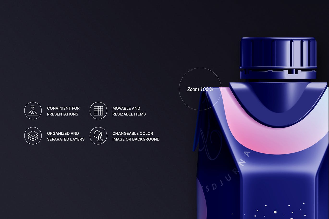 高品质的时尚高端果汁酸奶牛奶包装设计VI样机展示模型mockups插图(2)