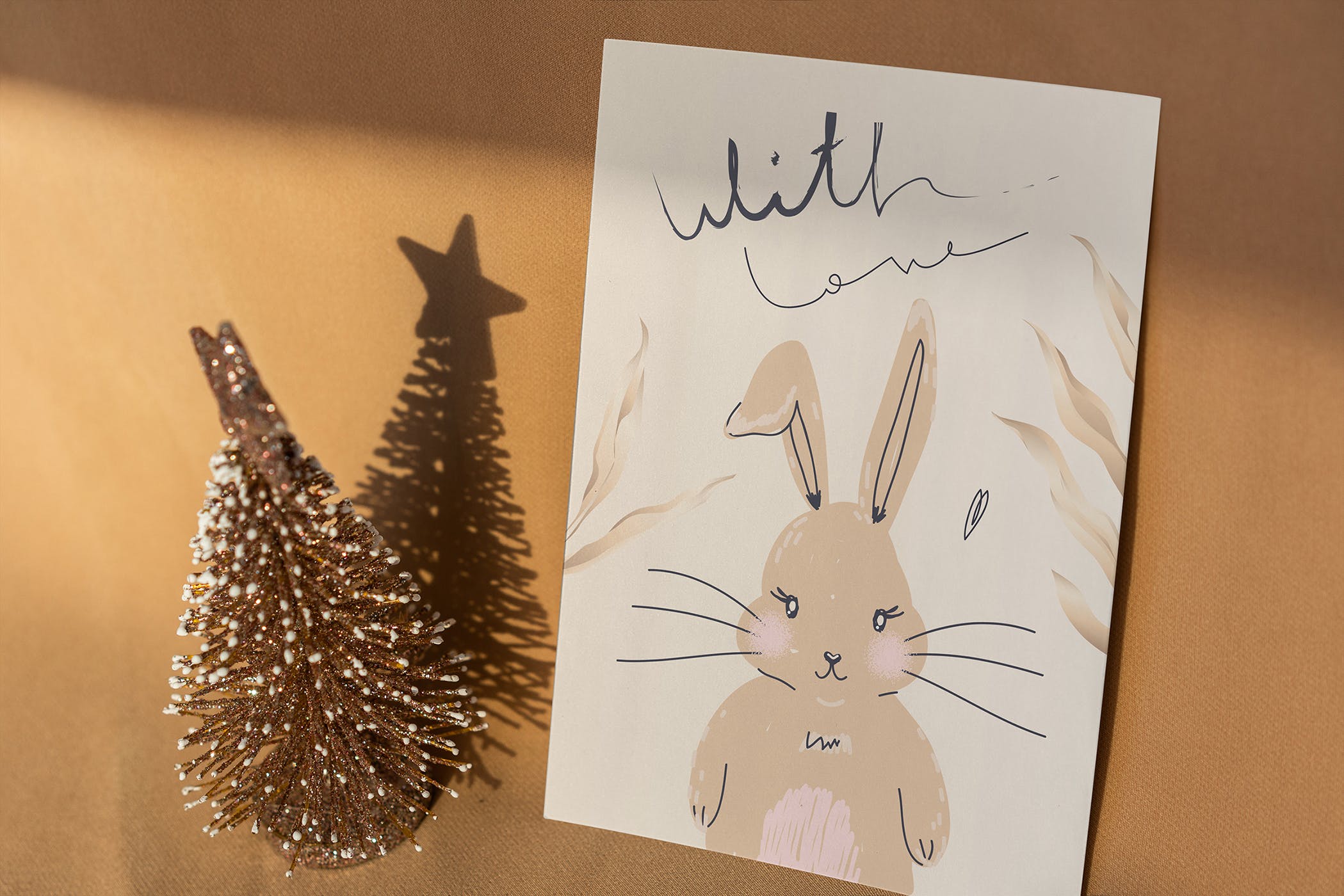 圣诞节明信片设计图预览样机模板 Christmas Postcard Mock-Ups插图(10)