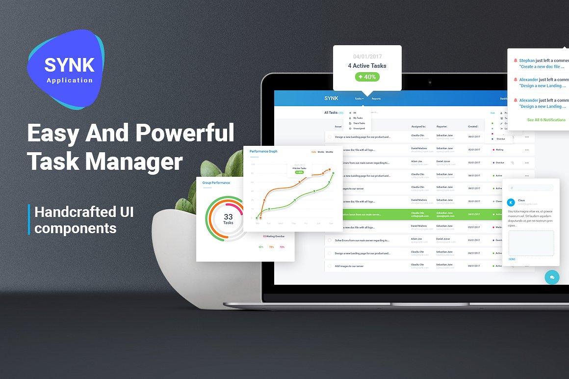 任务管理数据图表 Web UI 套件 Task Management UI Kit插图