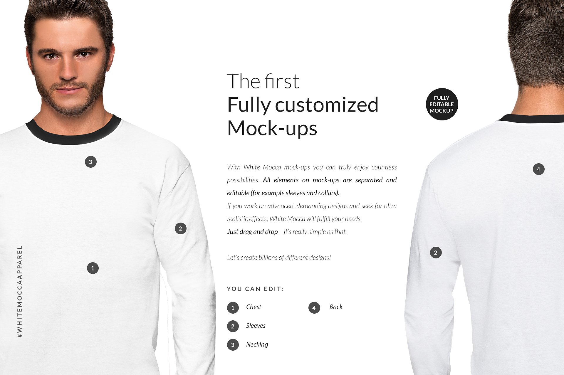 时尚男模特长袖服装展示模型Mockups下载2.44 GB[psd]插图