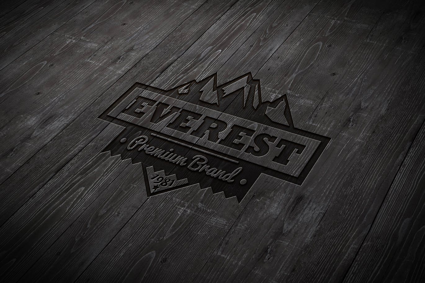 户外运动品牌Logo商标木刻效果图样机模板 Wood Engraved Mockup插图(1)