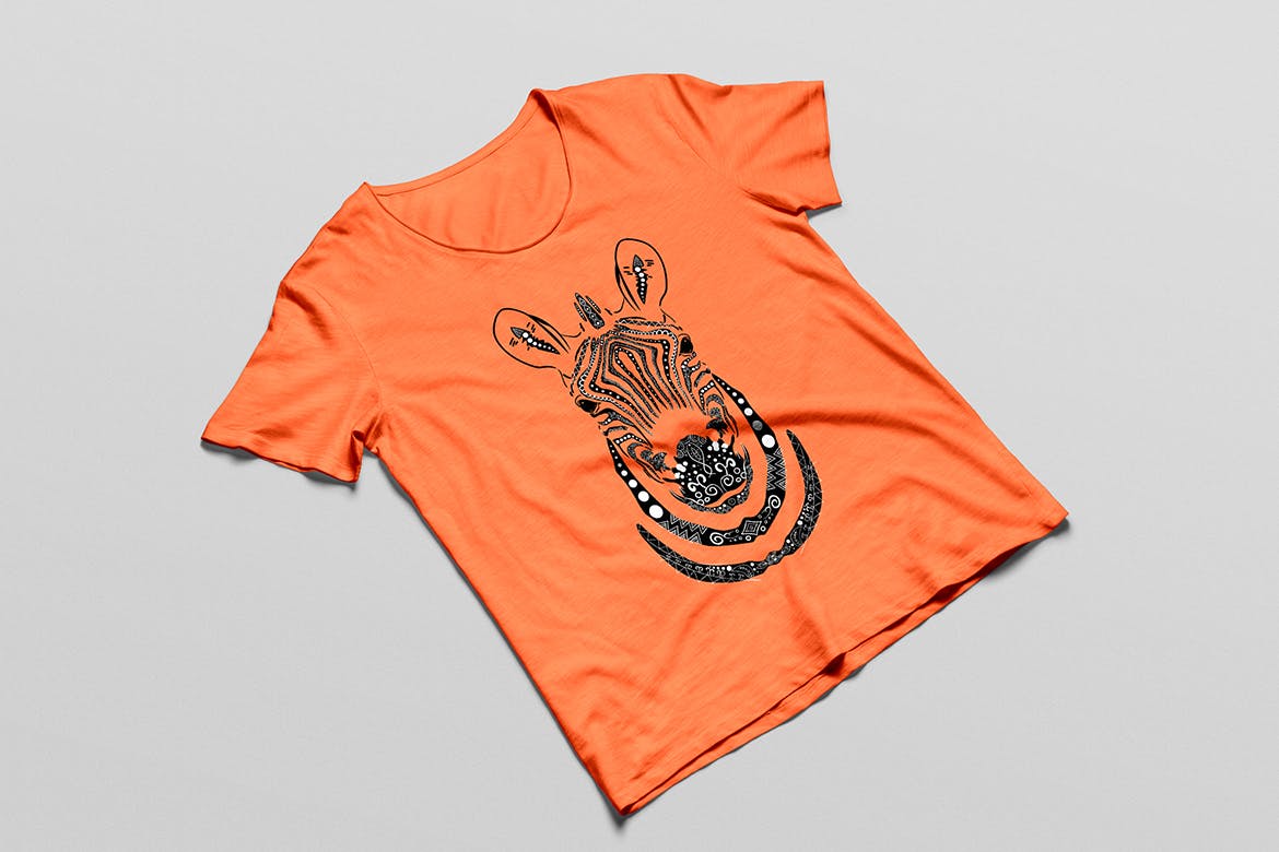 斑马-曼陀罗花手绘T恤印花图案设计矢量插画素材库精选素材 Zebra Mandala T-shirt Design Vector Illustration插图(5)