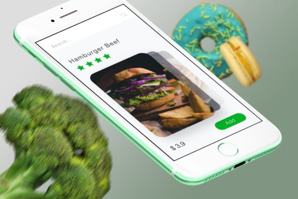 美食主题APP应用美食卡片界面模板 Food Cards Mobile Ui – T