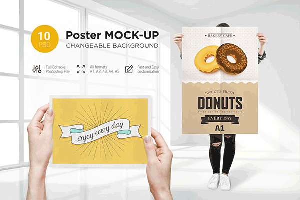 高品质的时尚女模特海报宣传单DM样机VI展示模型mockups