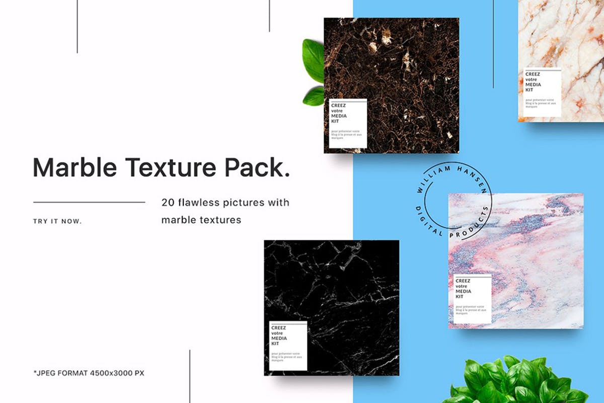 20组完美无瑕大理石纹理素材 20 Marble Textures插图