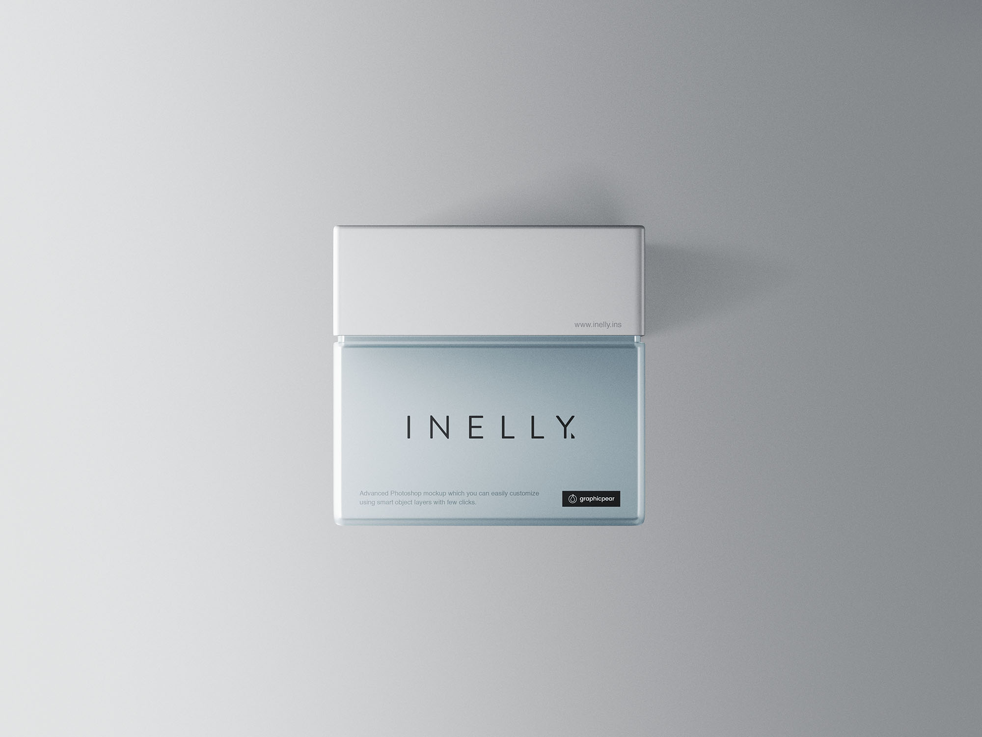 玻璃香水瓶设计效果图样机模板 Glass Square Cosmetic Jar Mockup插图