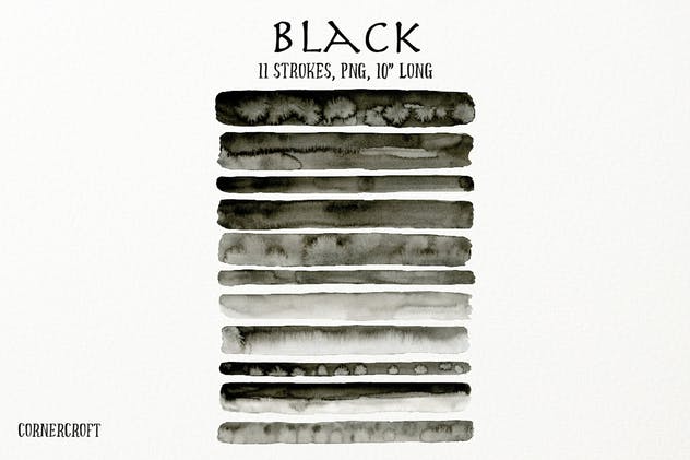 黑色水彩背景纹理素材 Watercolor Texture Black插图(2)