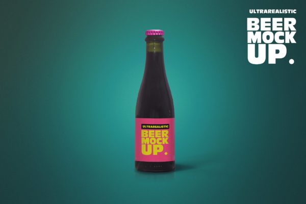 37cl黑啤啤酒瓶外观设计图素材库精选模板 Clean 37cl Black Beer Mockup