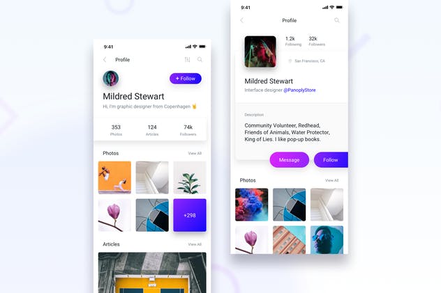 创意设计APP应用UI套件[for PS, Sketch, Figma&Adobe XD] Brake UI Kit 2.0 – Profiles插图(1)