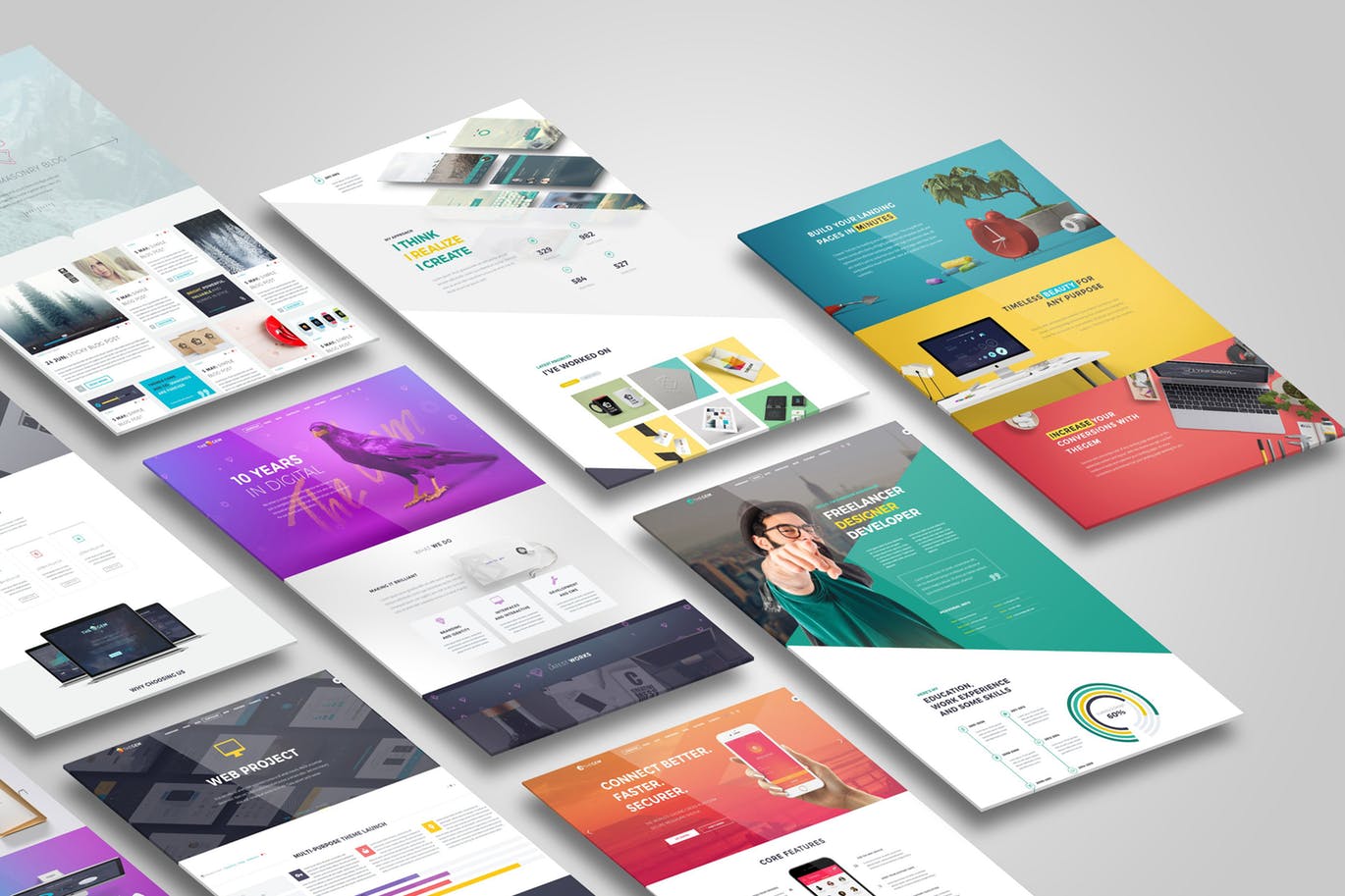 网站/传单/简历设计效果图样机模板 Web,Flyer,Resume or CV Mock up插图