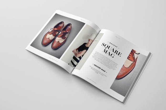方形杂志画册样机 Square Magazine Mock-up插图(6)