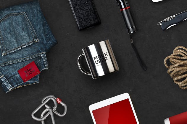 运动户外野外求生品牌场景样机模板 Travel Brutal Branding Mockup插图(3)