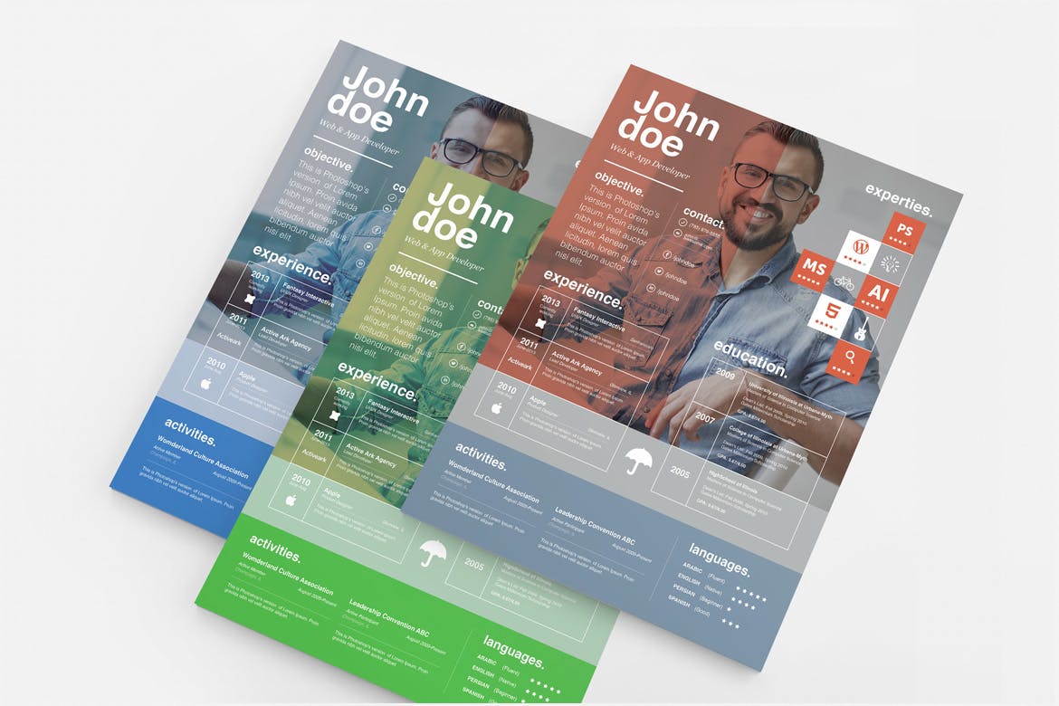 设计师个人简历＆介绍信设计模板 Designer Resume & Cover Letter Template插图(2)