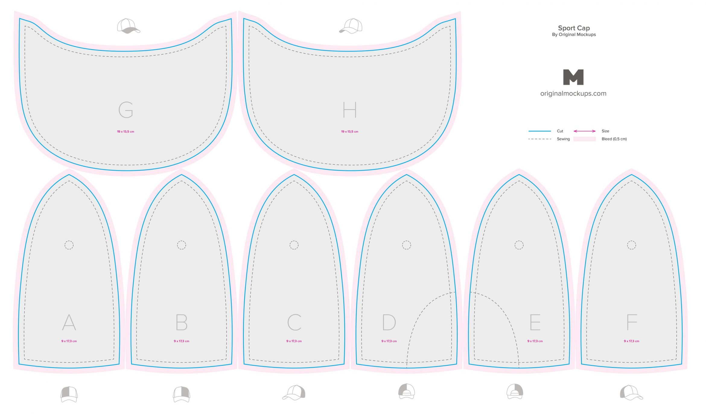 运动帽设计前视图样机模板 Sports Cap Front View Mockup插图(6)
