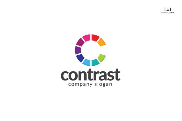 创意字母Logo模板系列之字母C Contrast – Letter C Logo