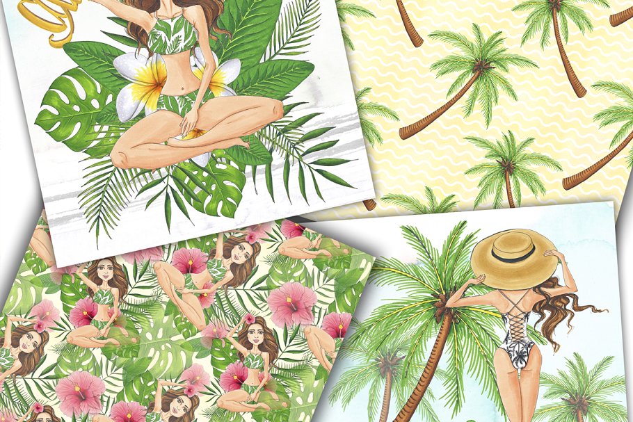 夏日时光手绘插画设计元素合集 Summer Time Collection插图(4)