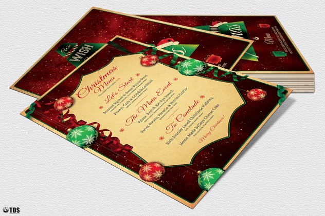 圣诞节庆典餐厅菜单模板V7 Christmas Menu Template V7插图(3)