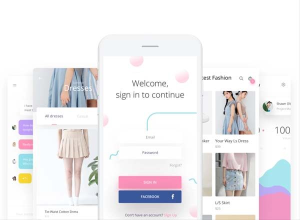 素材库下午茶：特别女性风格的多功能APP UI KITS套装下载[for sketch]