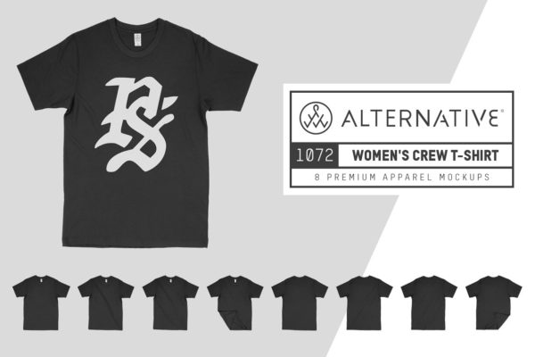 纯棉男士休闲T恤服装样机 Alternative Apparel 1072 Women’s Tee