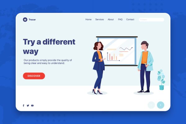 商业计划主题网页Banner&amp;落地页设计素材库精选v2 Business People Presenting Web Banner