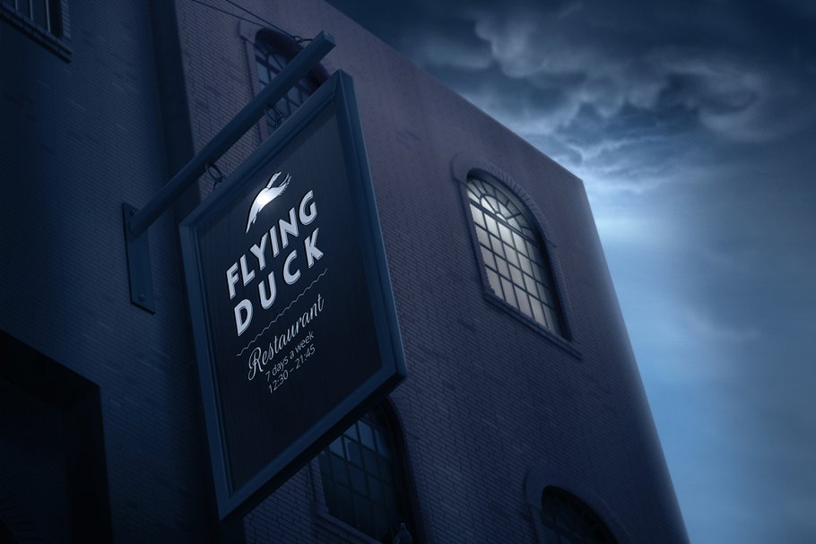 复古风格店招招牌样机 Vintage signboard mock-up插图(1)