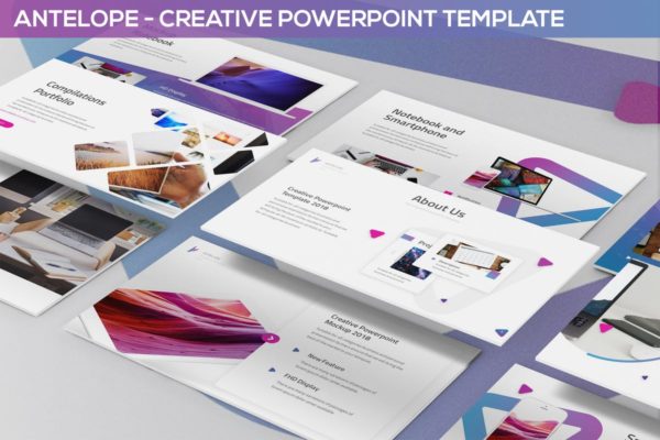 现代创意企业宣传介绍PPT幻灯片设计模板 Antelope – Creative Powerpoint Template