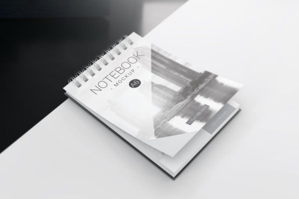A6活页笔记本/记事本样机 A6 Spiral Notebook Mockups