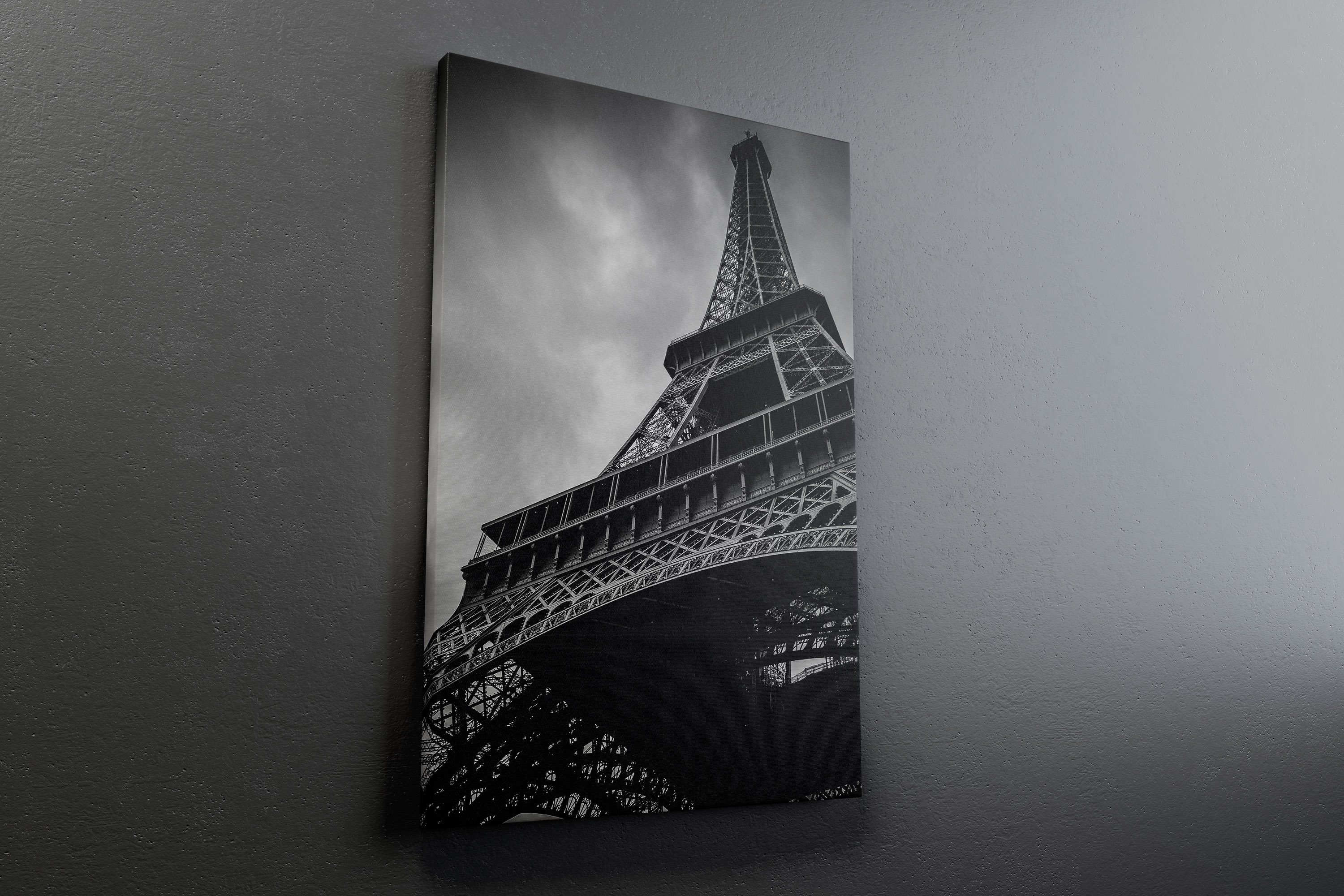 挂墙画布画框作品预览左视图样机素材 2:3 Portrait Canvas Mockup Hanging on Wall, Left View插图(6)