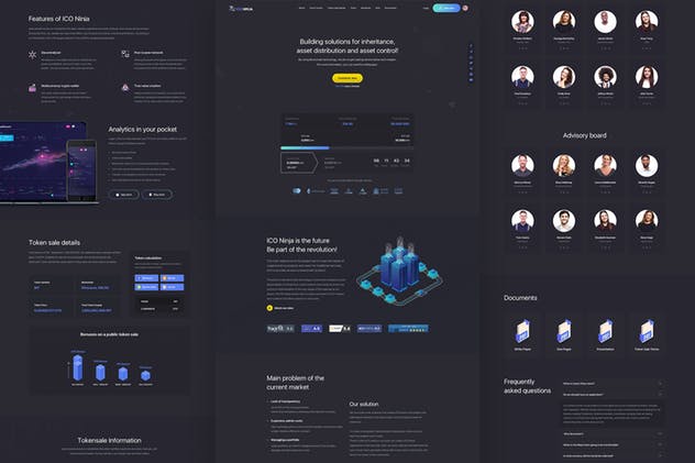 区块链/加密货币/比特币概念插画创意着陆页UI模板合集 Blockchain, Crypto & Bitcoin Landing Page Pack插图(4)