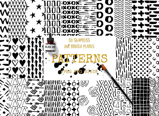 30款无缝模式的油墨图案背景纹理下载[eps,png,jpg]