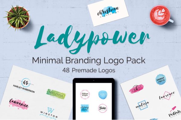 女性品牌商标设计Logo设计模板合集 LADYPOWER Feminine Branding Logo Set