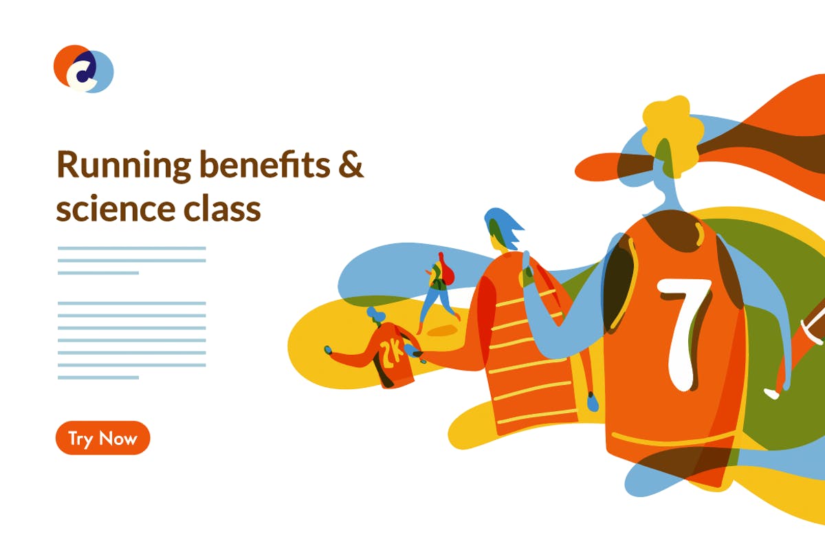 跑步体育运动网站设计概念插画 Running插图