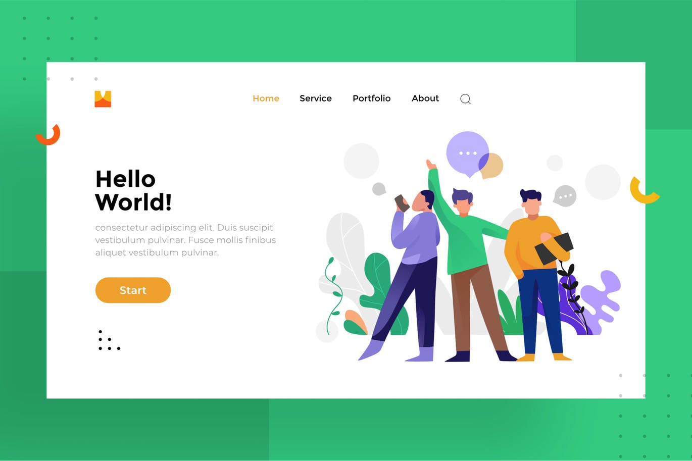 Hello world主题网站设计矢量插画素材 Hello world Illustration For Website插图