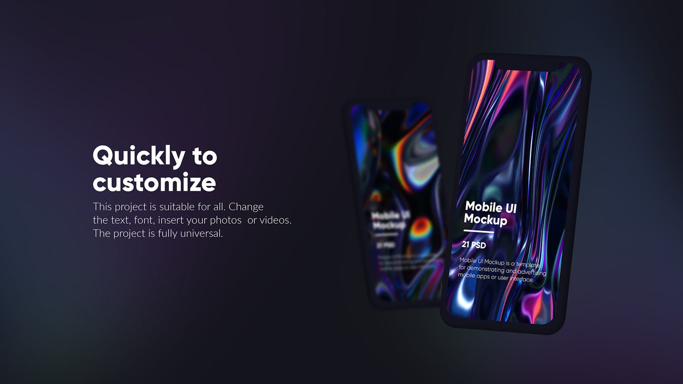 黑色iPhone手机UI界面设计效果图等距网格样机模板 Dark iPhone Mockup插图(8)