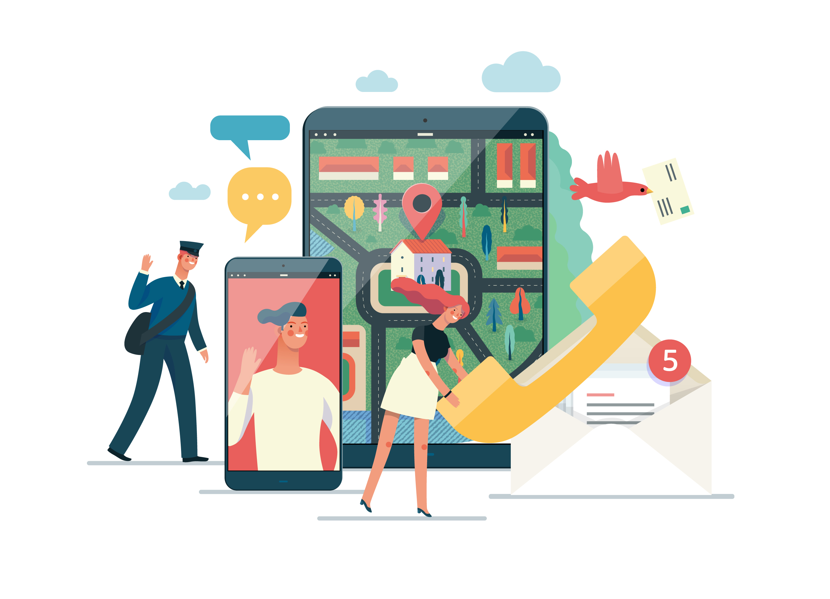 互联网多种商业业务概念扁平化插画下载[Ai]插图(7)