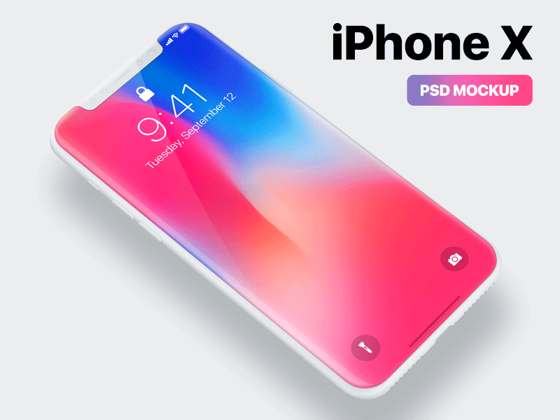 Dribbble设计师分享的免费 iPhone X mockup插图