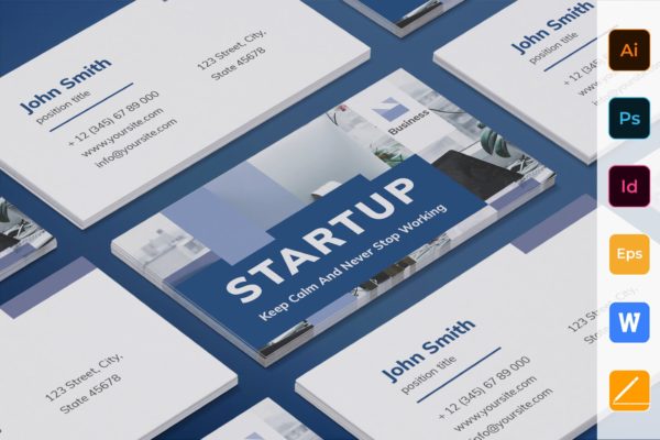 项目解决方案专家素材库精选名片模板 Startup Business Card