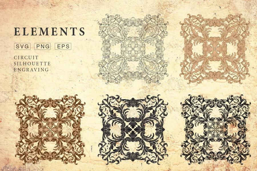 华丽复古页面装饰矢量插画插图(3)