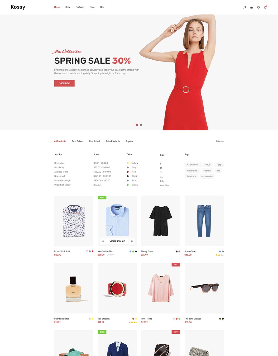 极简设计风格网上商城平台设计PSD模板 Kossy | Minimalist eCommerce PSD Template插图(1)