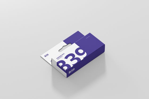 带挂钩的宽小矩形盒子样机 Box Mockup – Wide Small Rectangle with Hanger插图(4)