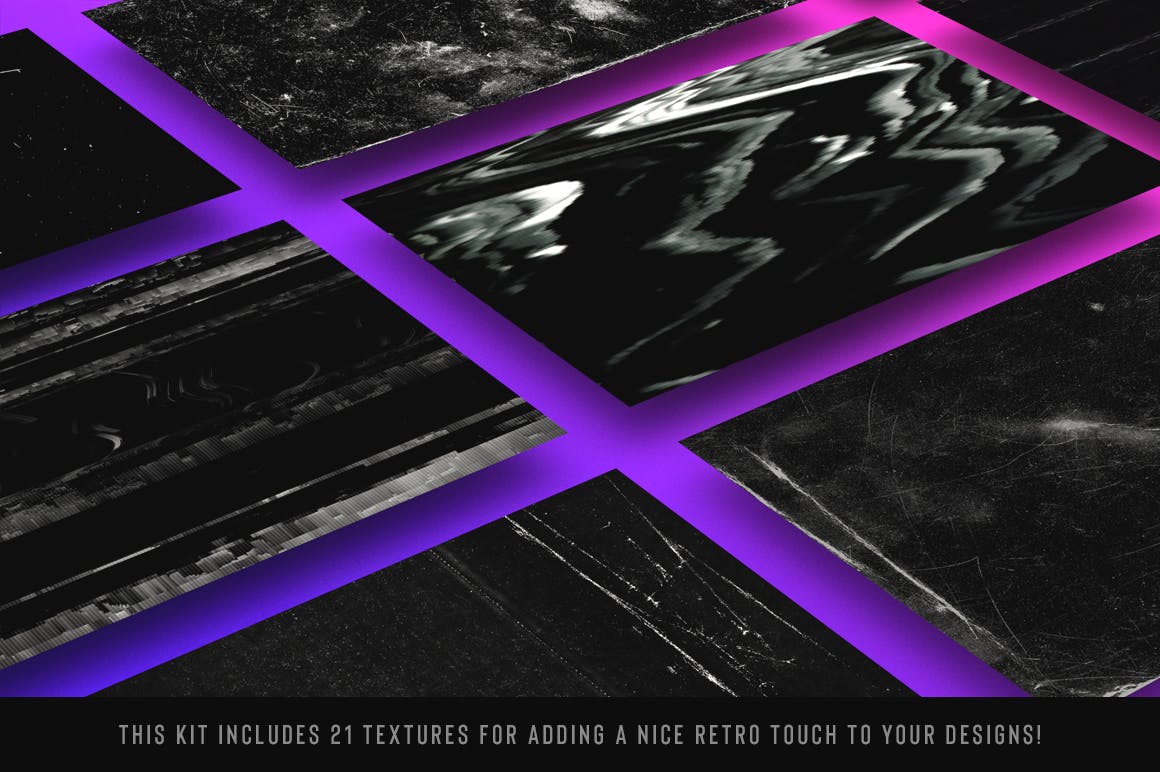 80年复古时代时尚元素背景设计套装 Retro Landscape Kit插图(4)