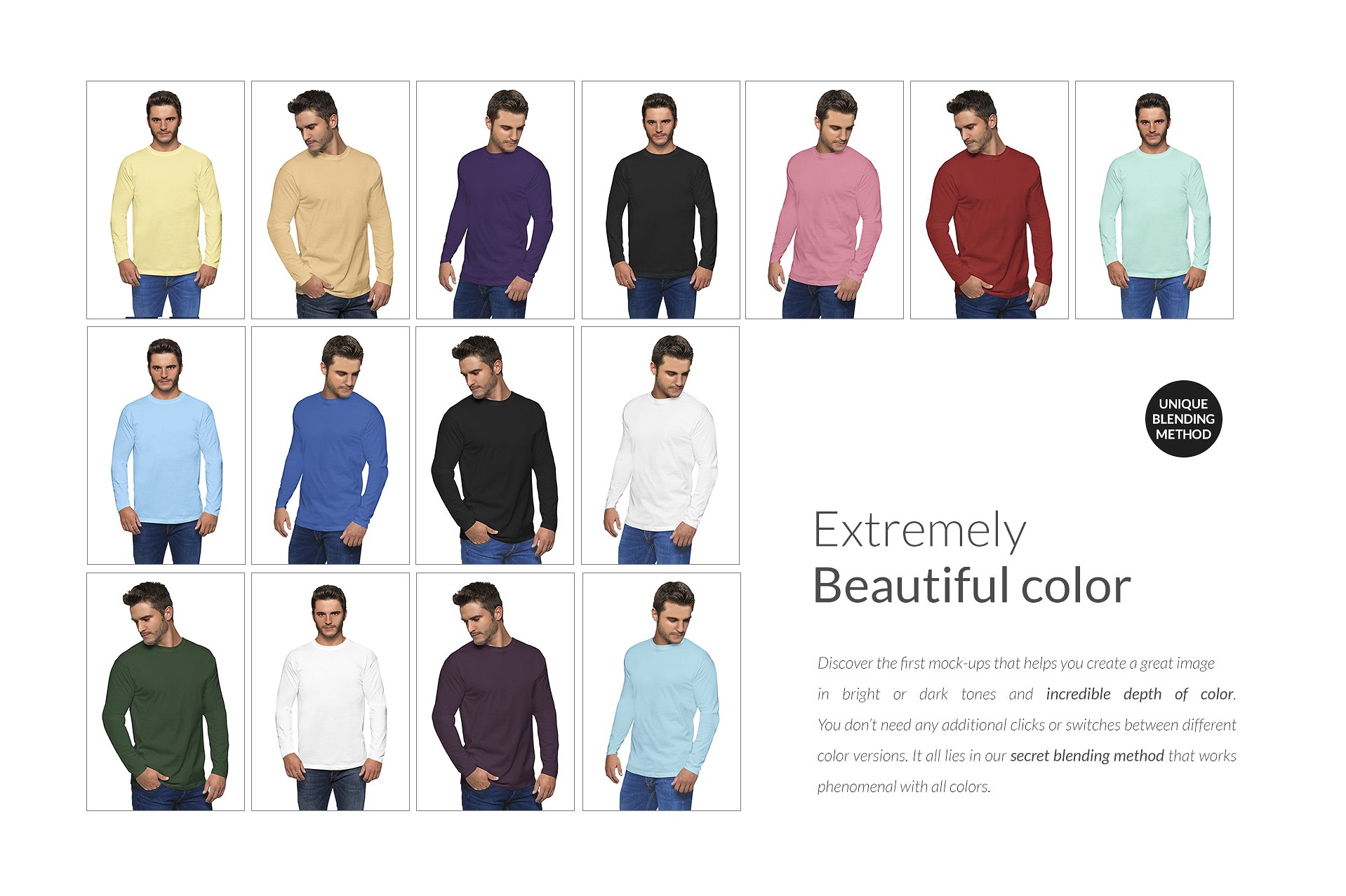 时尚男模特长袖服装展示模型Mockups下载2.44 GB[psd]插图(9)