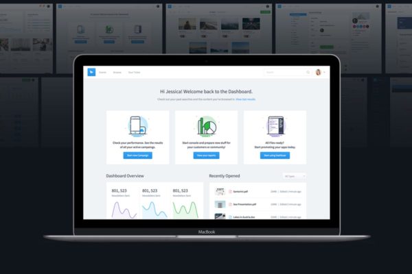 网站后台管理控制界面UI设计模板 Dashboard UI Kit | Admin Template &amp; UI Framework