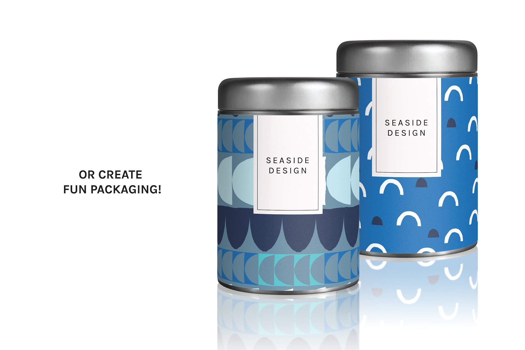 抽象现代海滨蓝半圆设计图案 Modern Seaside | Designs + Patterns插图(2)